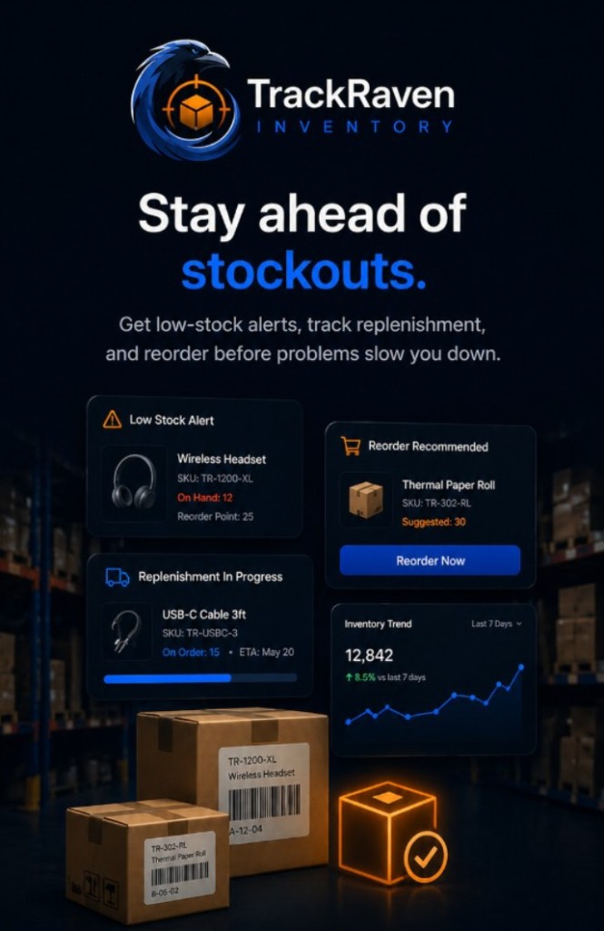 Low stock and reorder alerts